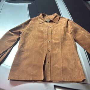 Brown vintage suede leather jacket